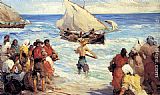 Rodriguez Paintings - Bringing In The Catch by Francisco Rodriguez San Clement